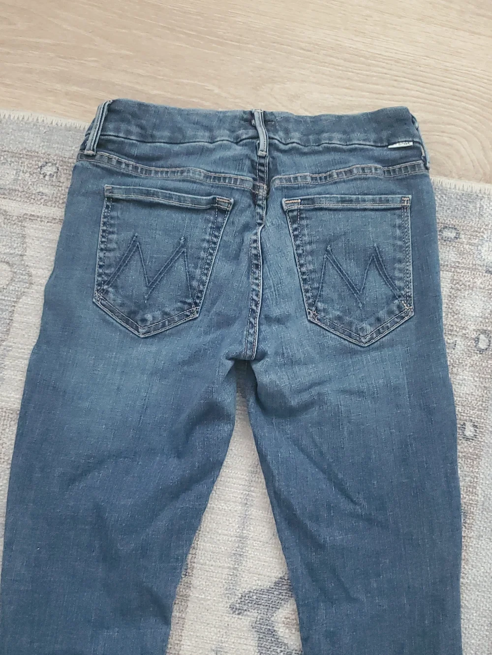 Mother Looker Ankle Fray Girl Crush Blue Stretch Soft Jeans Denim Pants Sz26